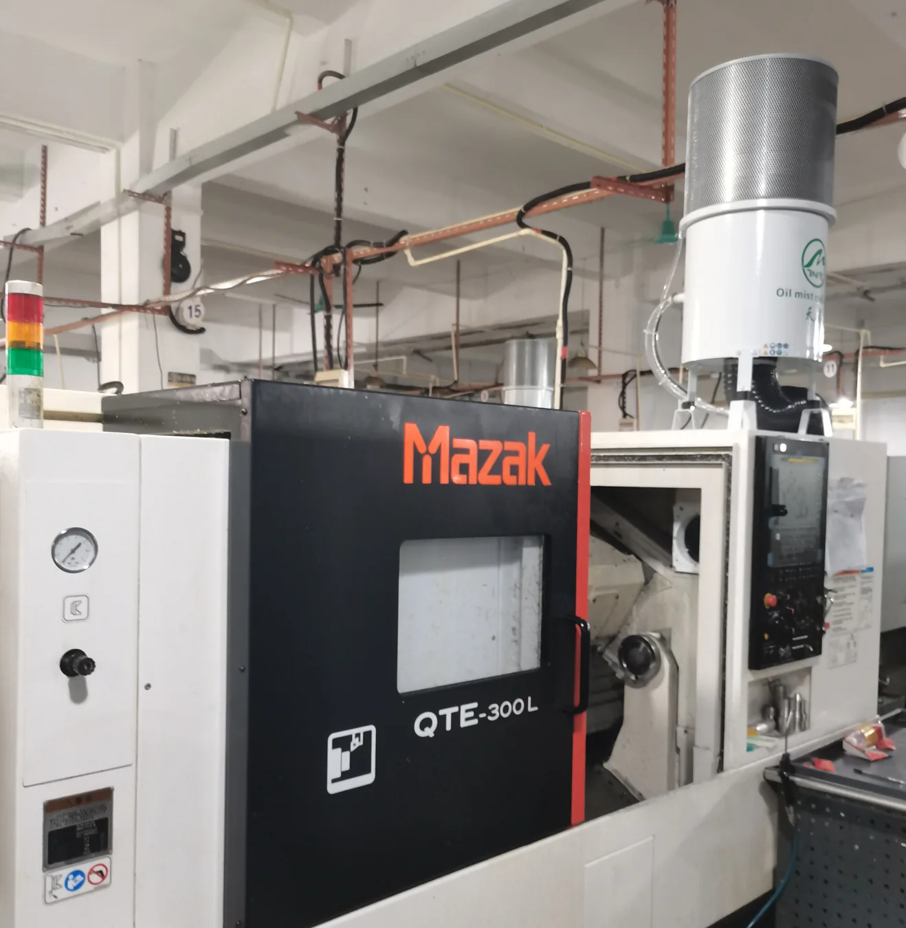 Oil Mist Collector Installation on a MAZAK QTE-300L CNC Lathe